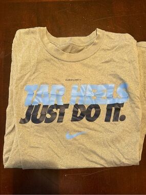 Nike Gray Dri-Fit Tee with Carolina Blue Print